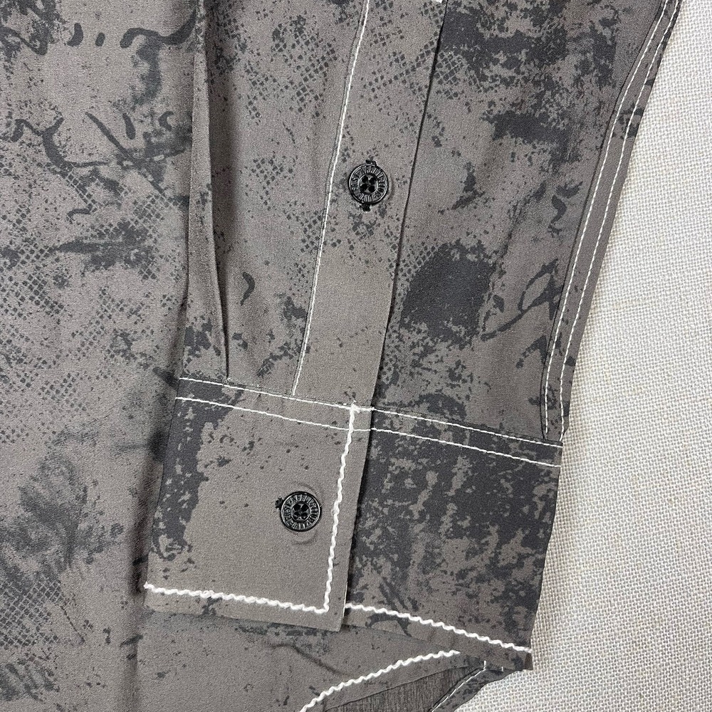 Affliction Live Fast Button Shirt Mens M Skull Cross Grunge Stretch Material - Picture 3 of 8